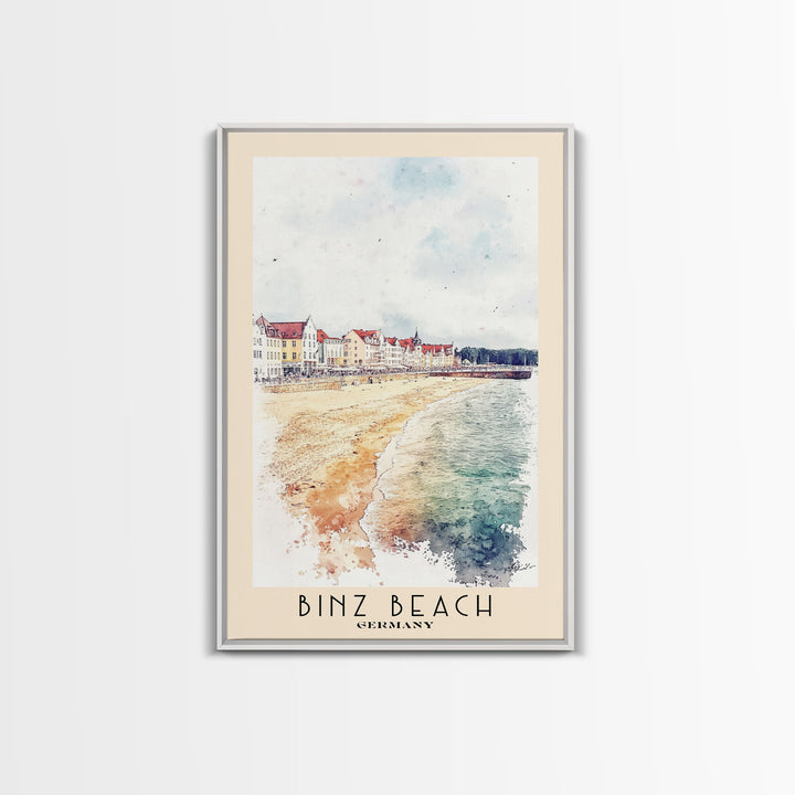 Binz Beach, Germany Watercolor Print, Vacation Gift, Germany Wall Art, Vacation Wall Art, Vacatation Memories, Beach Decor, Beach Or Lakehouse Art