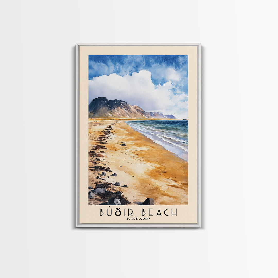Búðir Beach, Iceland Watercolor Beach Print, Vacation Gift, Iceland Wall Art, Beach Painting, Beach Decor, Beach Painting