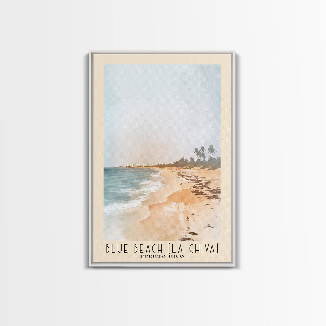 Blue Beach (La Chiva), Puerto Rico Watercolor Print, Vacation Gift, Puerto Rico Wall Art, Beach Painting, Beach Decor, Beach Or Lakehouse Art