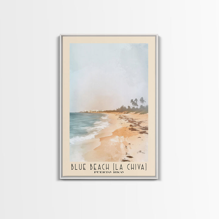 Blue Beach (La Chiva), Puerto Rico Watercolor Print, Vacation Gift, Puerto Rico Wall Art, Beach Painting, Beach Decor, Beach Or Lakehouse Art