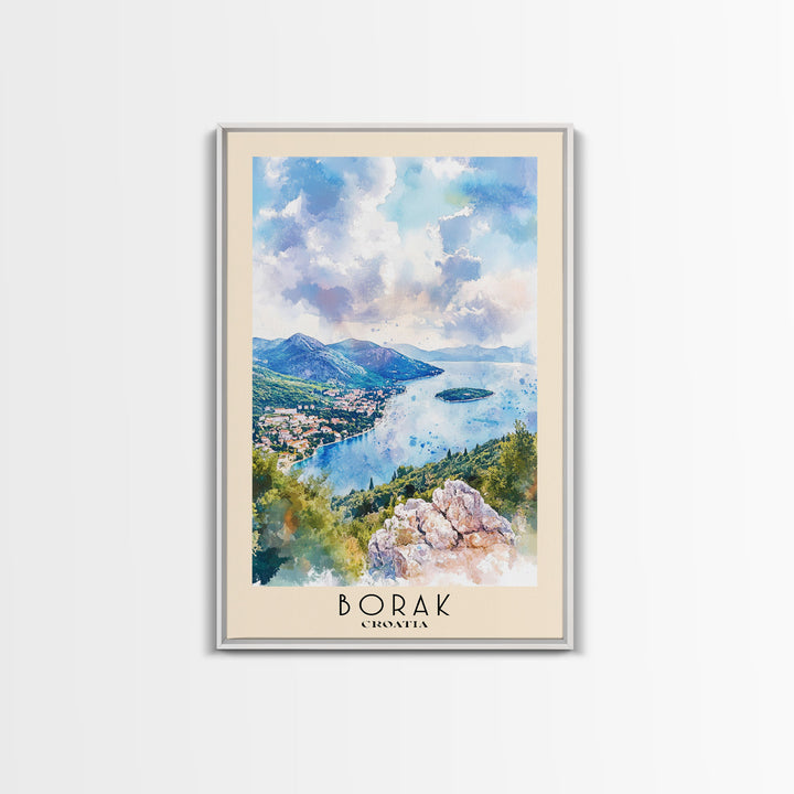 Borak, Croatia Watercolor Print, Vacation Gift, Croatia Wall Art, Beach Painting, Beach Decor, Beach Or Lakehouse Art