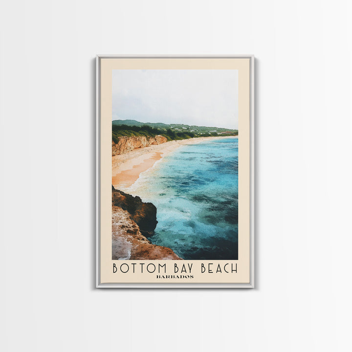 Bottom Bay Beach, Barbados Watercolor Print, Vacation Gift, Barbados Wall Art, Beach Painting, Beach Decor, Beach Or Lakehouse Art