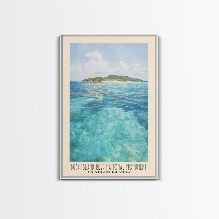 Buck Island Reef National Monument, US Virgin islands Watercolor Print, Vacation Gift, US Virgin islands Wall Art, Beach Painting, Beach Decor, Beach Or Lakehouse Art