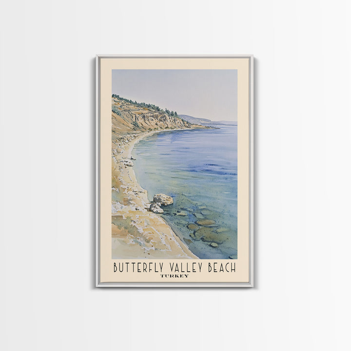 Butterfly Valley Beach, Turkey Watercolor Print, Vacation Gift, Turkey Wall Art, Vacation Wall Art, Vacatation Memories, Beach Decor, Beach Or Lakehouse Art