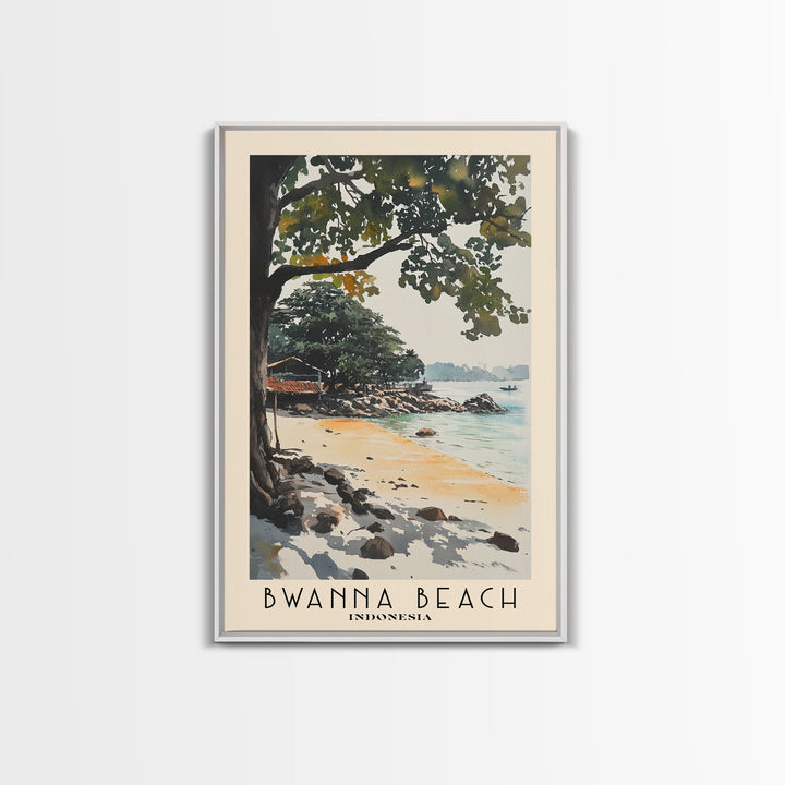 Bwanna Beach, Indonesia Watercolor Print, Vacation Gift, Indonesia Wall Art, Beach Painting, Beach Decor, Beach Or Lakehouse Art