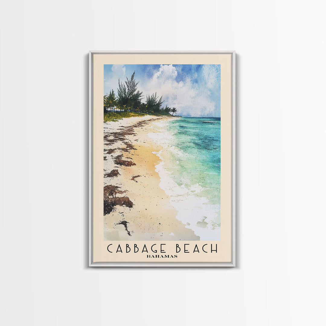 Cabbage Beach, Bahamas Watercolor Print, Vacation Gift, Bahamas Wall Art, Vacation Wall Art, Vacatation Memories, Beach Decor, Beach Or Lakehouse Art