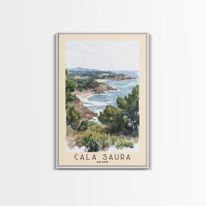 Cala Saura, Spain Watercolor Print, Vacation Gift, Spain Wall Art, Vacation Wall Art, Vacatation Memories, Beach Decor, Beach Or Lakehouse Art