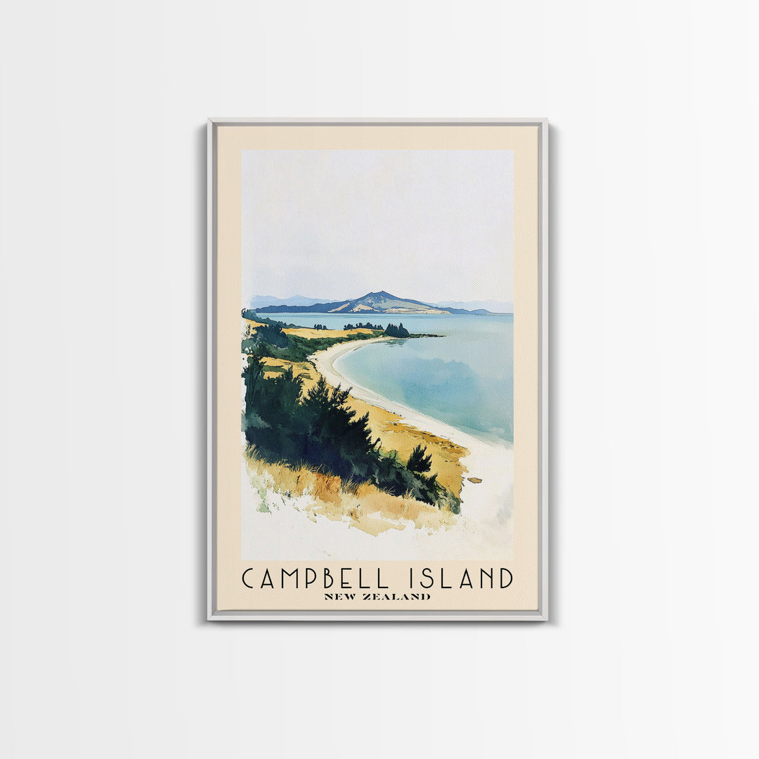 Campbell Island, New Zealand Watercolor Print, Vacation Gift, New Zealand Wall Art, Vacation Wall Art, Vacatation Memories, Beach Decor, Beach Or Lakehouse Art