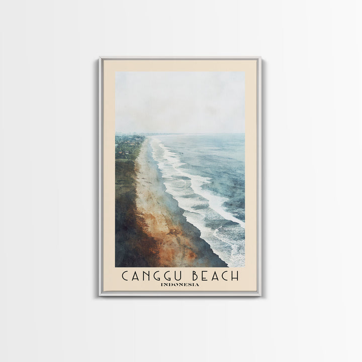 Canggu Beach, Indonesia Watercolor Print, Vacation Gift, Indonesia Wall Art, Beach Painting, Beach Decor, Large Wall Art, Wood Frame Art