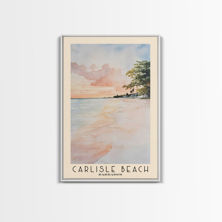 Carlisle Beach, Barbados Watercolor Print, Vacation Gift, Barbados Wall Art, Beach Painting, Beach Decor, Beach Or Lakehouse Art