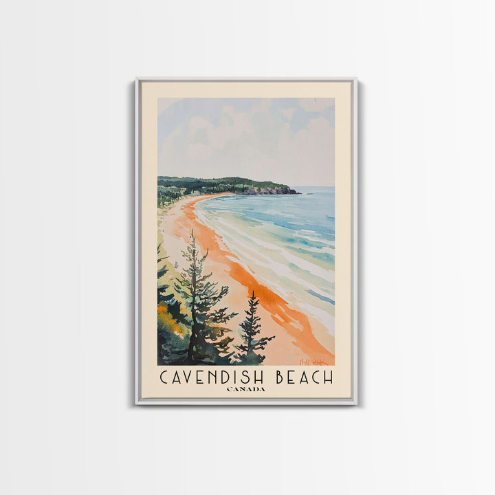 Cavendish Beach, Canada Watercolor Print, Vacation Gift, Canada Wall Art, Beach Painting, Beach Decor, Beach Or Lakehouse Art