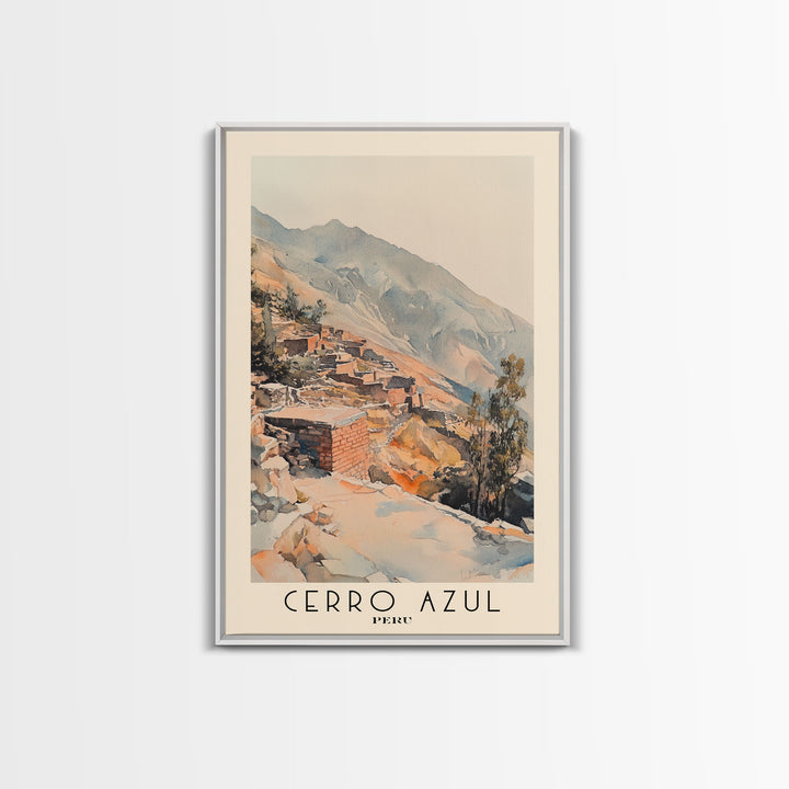 Cerro Azul, Peru Watercolor Print, Vacation Gift, Peru Wall Art, Vacation Wall Art, Vacatation Memories, Beach Decor, Beach Or Lakehouse Art
