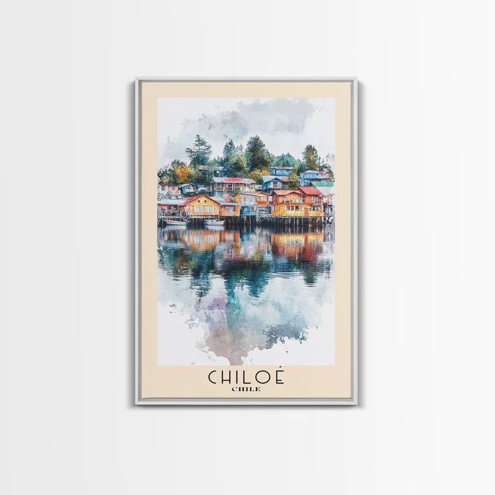 Chiloé, Chile Watercolor Print, Vacation Gift, Chile Wall Art, Vacation Wall Art, Vacatation Memories, Beach Decor, Beach Or Lakehouse Art