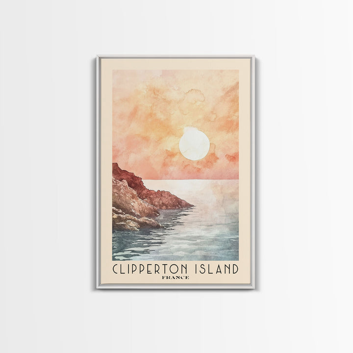 Clipperton Island, France Watercolor Print, Vacation Gift, France Wall Art, Vacation Wall Art, Vacatation Memories, Beach Decor, Beach Or Lakehouse Art