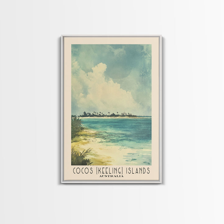 Cocos (Keeling) Islands, Australia Watercolor Print, Vacation Gift, Australia Wall Art, Beach Painting, Beach Decor, Beach Or Lakehouse Art