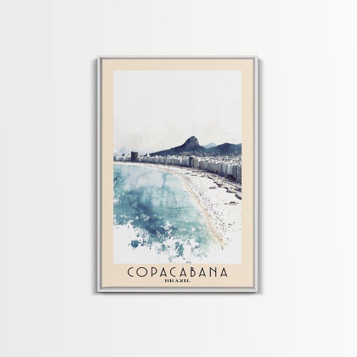 Copacabana, Brazil Watercolor Print, Vacation Gift, Brazil Wall Art, Beach Painting, Beach Decor, Beach Or Lakehouse Art