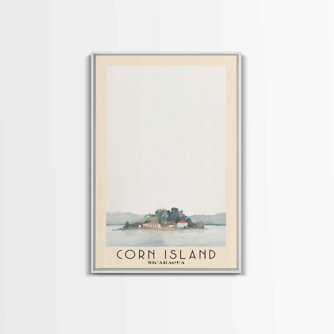 Corn Island, NICARAGUA Watercolor Print, Vacation Gift, NICARAGUA Wall Art, Beach Painting, Beach Decor, Large Wall Art, Wood Frame Art