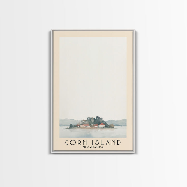 Corn Island, NICARAGUA Watercolor Print, Vacation Gift, NICARAGUA Wall Art, Beach Painting, Beach Decor, Large Wall Art, Wood Frame Art