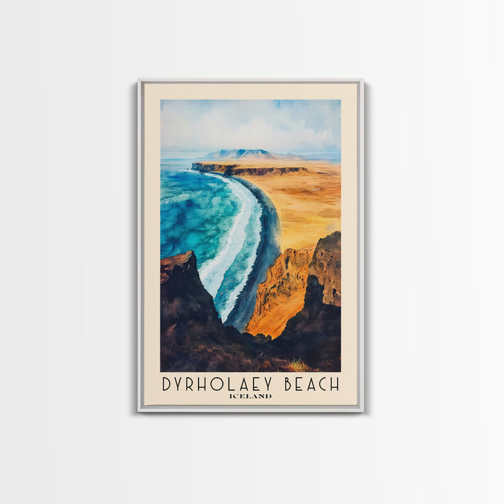 Dyrholaey Beach, Iceland Watercolor Print, Vacation Gift, Iceland Wall Art, Beach Painting, Beach Decor, Beach Or Lakehouse Art