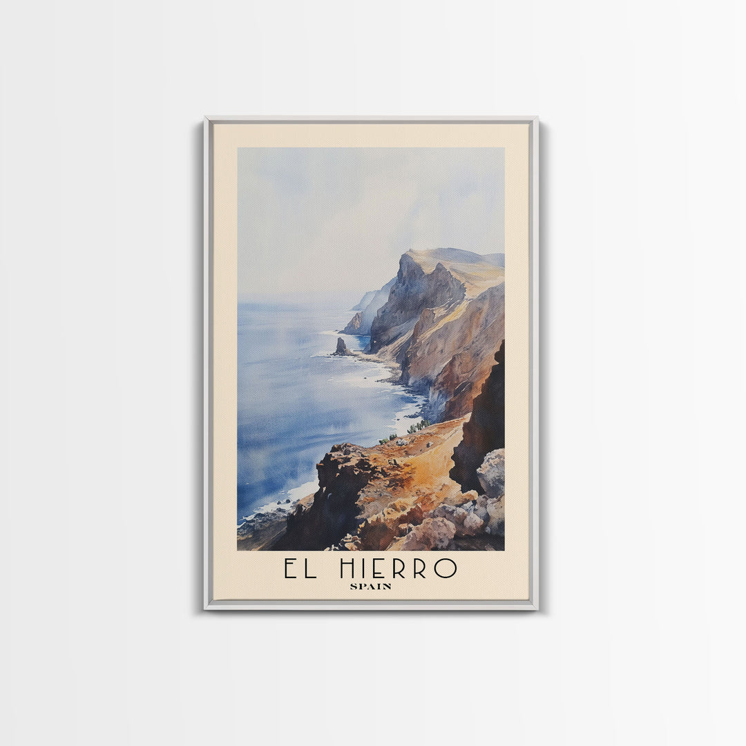 El Hierro, Spain Watercolor Beach Print, Vacation Gift, Spain Wall Art, Beach Painting, Beach Decor, Beach Painting