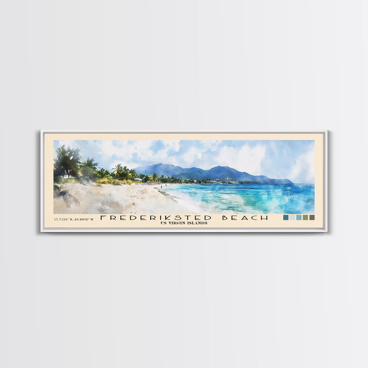 Frederiksted Beach, US Virgin islands Watercolor Beach Print, Vacation Gift, US Virgin islands Wall Art, Beach Painting, Beach Decor, Beach Painting