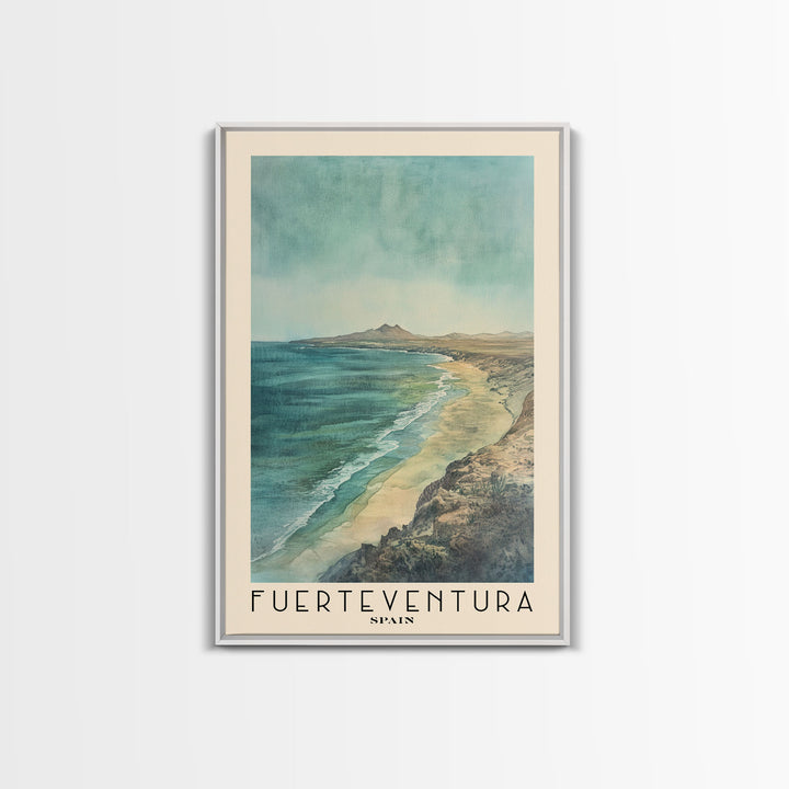Fuerteventura, Spain Watercolor Print, Vacation Gift, Spain Wall Art, Beach Painting, Beach Decor, Beach Or Lakehouse Art