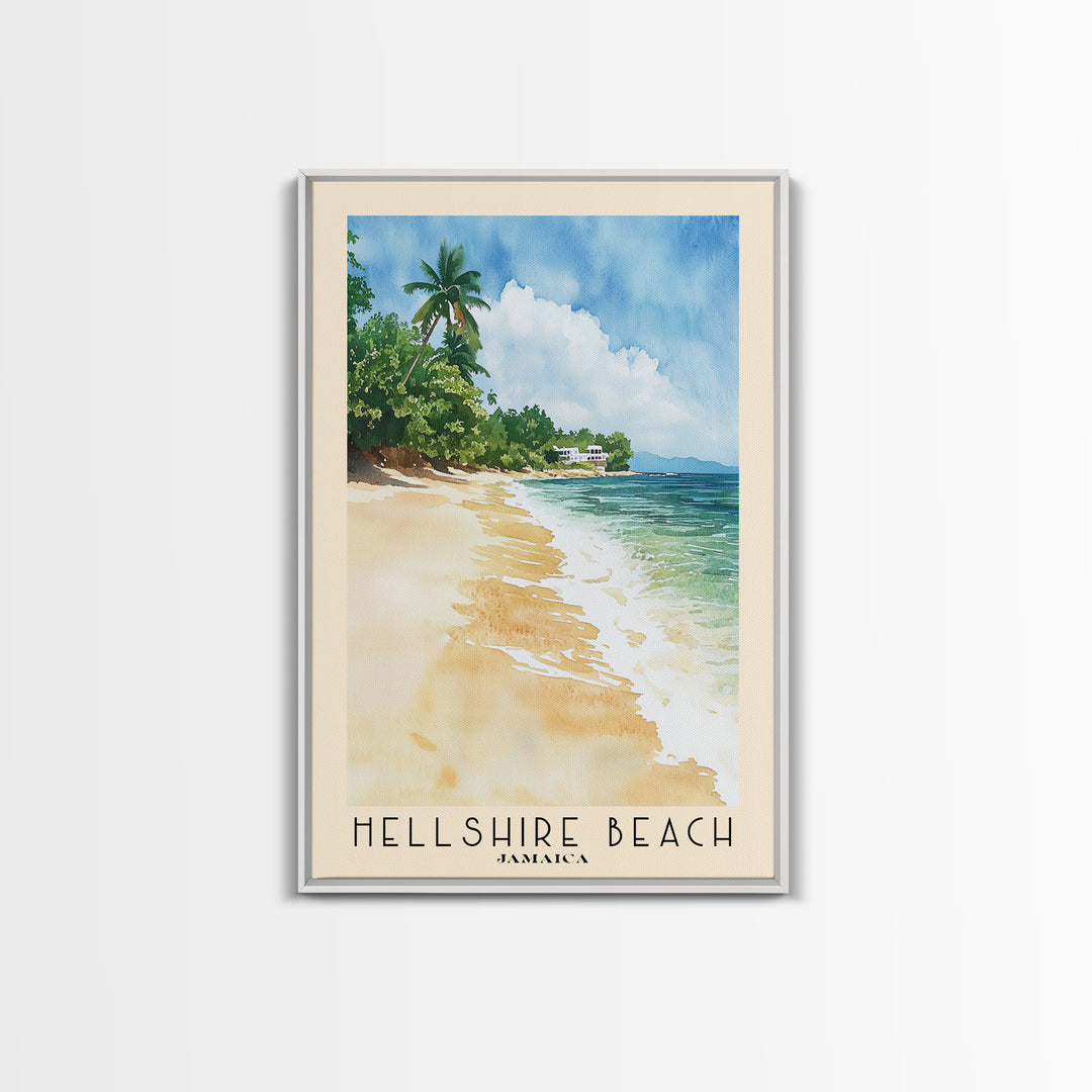 Hellshire Beach, Jamaica Watercolor Print, Vacation Gift, Jamaica Wall Art, Vacation Wall Art, Vacatation Memories, Beach Decor, Beach Or Lakehouse Art