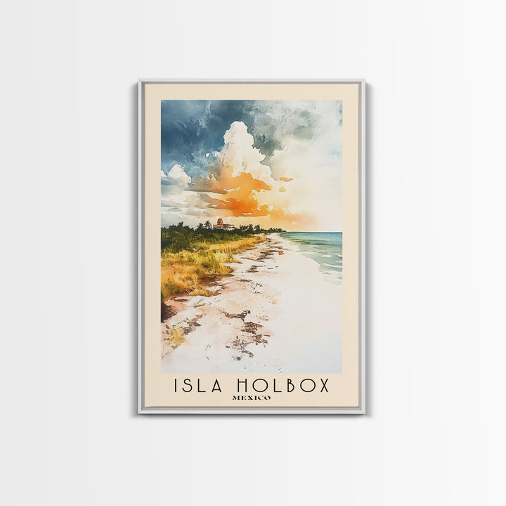 Isla Holbox, Mexico Watercolor Print, Vacation Gift, Mexico Wall Art, Beach Painting, Beach Decor, Beach Or Lakehouse Art