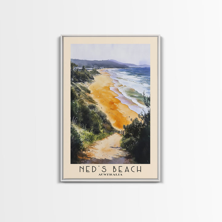Ned's Beach, Australia Watercolor Print, Vacation Gift, Australia Wall Art, Vacation Wall Art, Vacatation Memories, Beach Decor, Beach Or Lakehouse Art