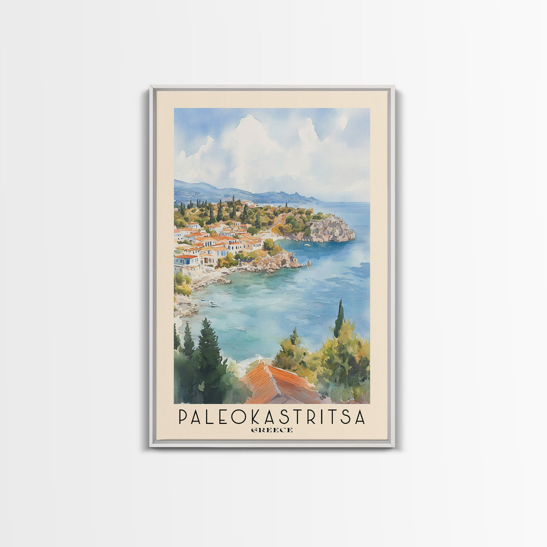 Paleokastritsa, Greece Watercolor Print, Vacation Gift, Greece Wall Art, Beach Painting, Beach Decor, Beach Or Lakehouse Art