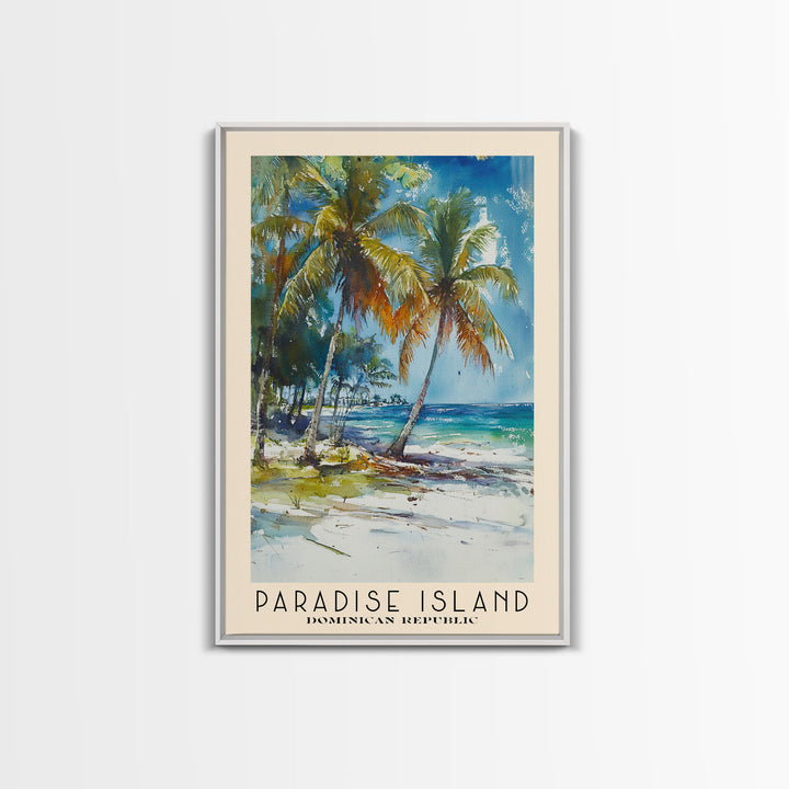 Paradise Island, Dominican Republic Watercolor Print, Vacation Gift, Dominican Republic Wall Art, Beach Painting, Beach Decor, Beach Or Lakehouse Art