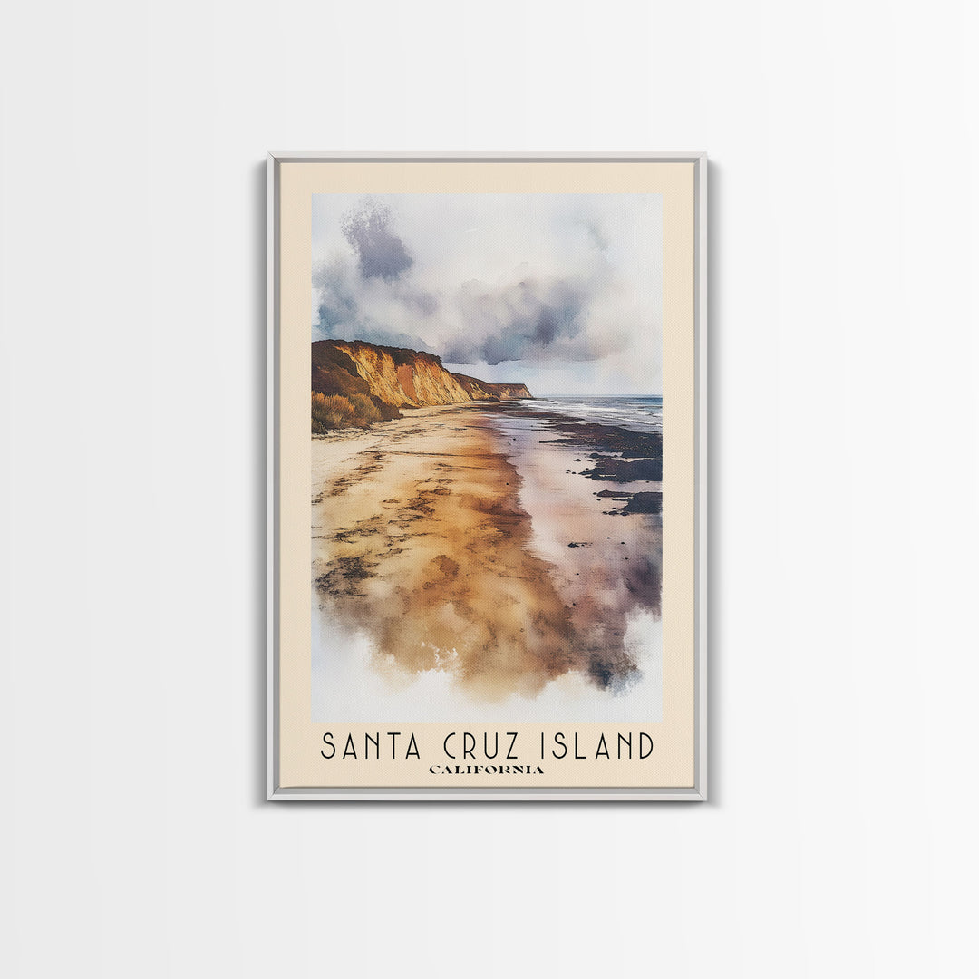 Santa Cruz Island, California Watercolor Print, Vacation Gift, California Wall Art, Beach Painting, Beach Decor, Beach Or Lakehouse Art