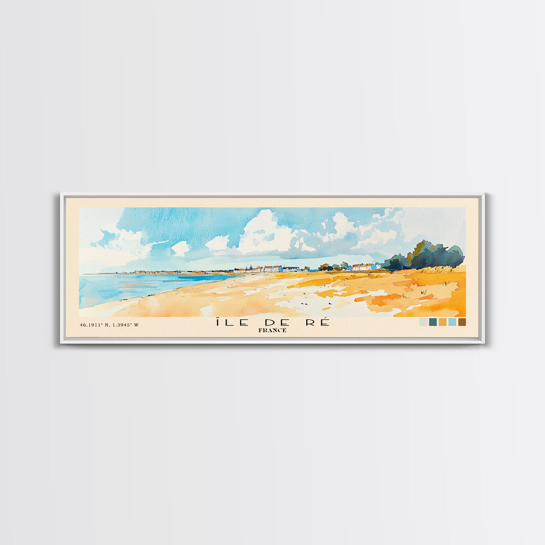 Île de Ré, France Watercolor Beach Print, Vacation Gift, France Wall Art, Beach Painting, Beach Decor, Beach Painting