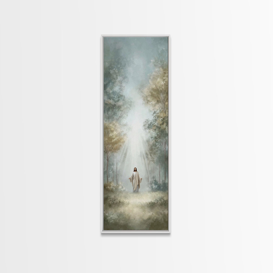 Light Of Mercy – Framed Canvas Print – Tall Narrow Wall Art – Christian Wall Art – Jesus Painting – Christian Art Canvas