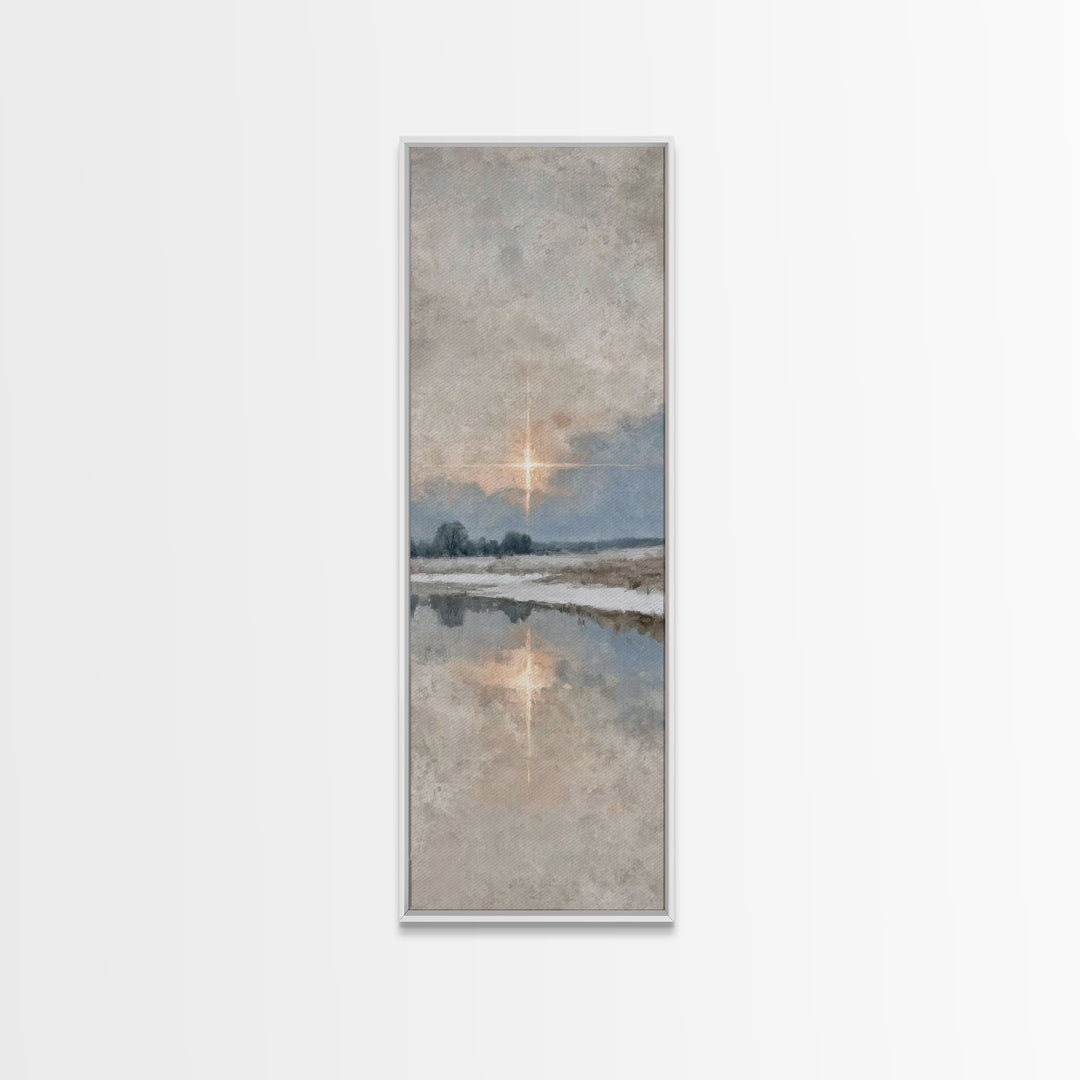 The Guiding Star - Framed Canvas Print - Tall Narrow Wall Art - Christian Wall Art - Christian Art Canvas - Jesus Painting - Christmas Art