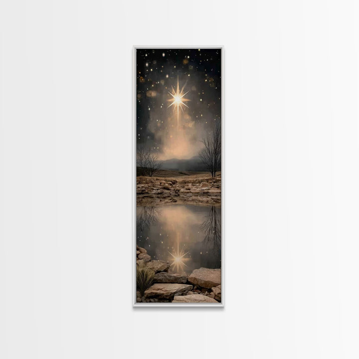 Night of Glory - Framed Canvas Print - Skinny Art - Christian Art Canvas - Christian Wall Art - Jesus Christmas Art - Christmas Art