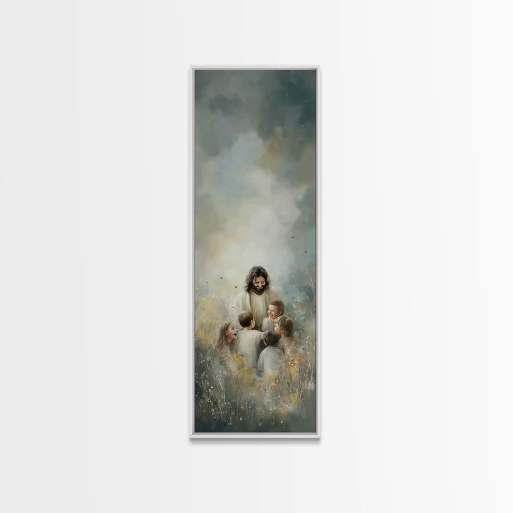 Heaven’s Gentle Joy | Framed Canvas Print | Skinny Art | Christian Art Canvas | Jesus Painting | Christian Wall Art | Christian Gift Ideas