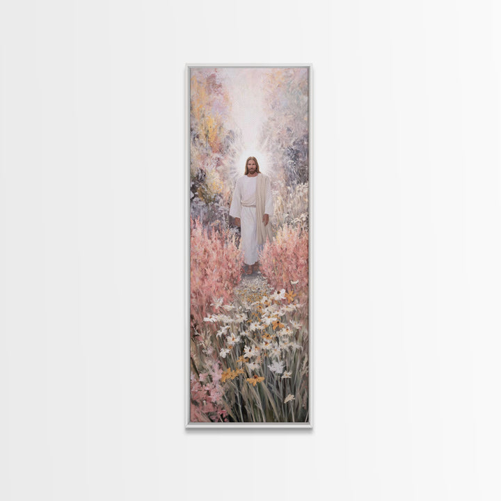 Radiant Dawn | Framed Canvas Print | Tall Skinny Art Print | Christian Wall Art | Jesus Painting | Christian Art Canvas | Christian Decor