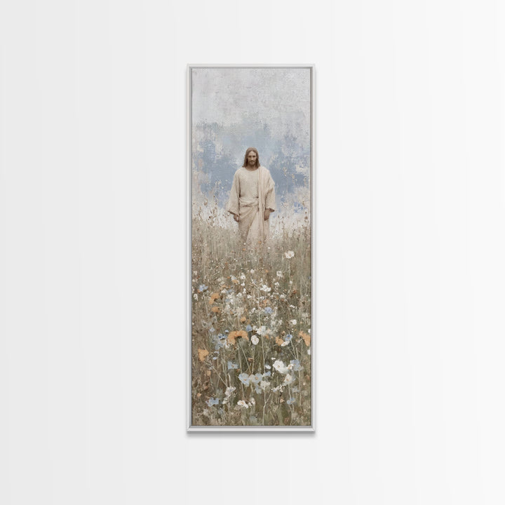 Walking In Hope – Framed Canvas Print – Skinny Art – Christian Art Canvas – Jesus Painting – Christian Wall Art – Christian Gift Ideas