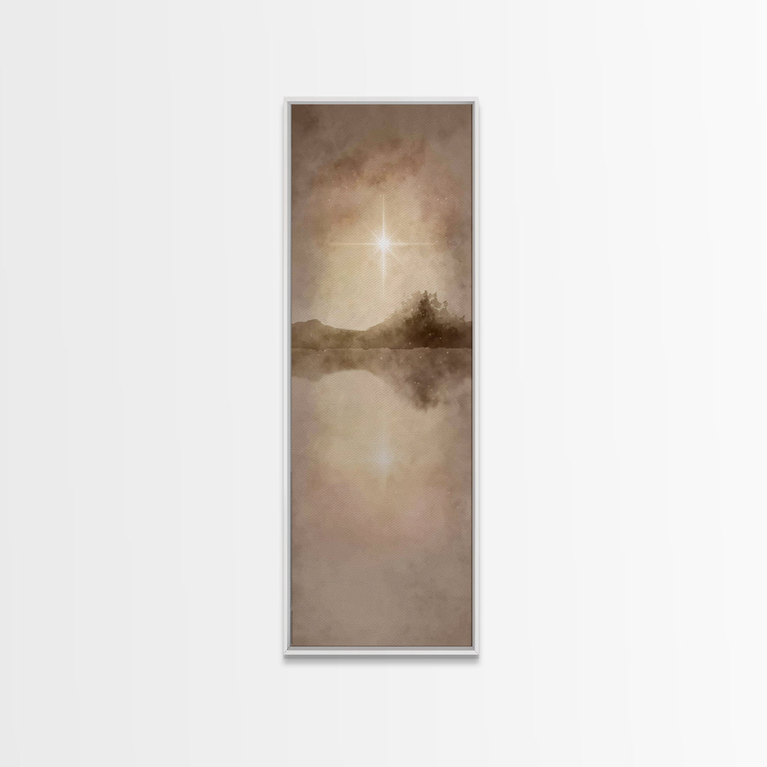 Radiant Promise - Framed Canvas Print - Narrow Art - Christian Art - Christian Art Canvas - Christian Christmas Art - Christmas Wall Art