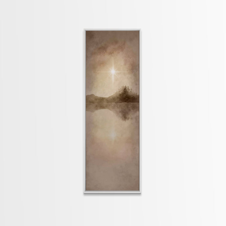 Radiant Promise - Framed Canvas Print - Narrow Art - Christian Art - Christian Art Canvas - Christian Christmas Art - Christmas Wall Art