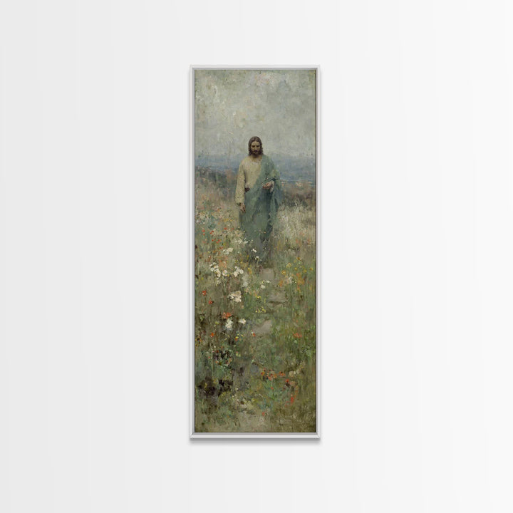 Peaceful Shepherd – Framed Canvas Print – Narrow Art – Christian Wall Art – Jesus Painting – Christian Art Canvas – Christian Decor