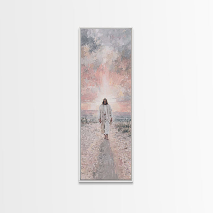 Radiant Walk – Framed Canvas Print – Skinny Art – Christian Wall Art – Christian Art Canvas – Jesus Painting – Christian Gift Ideas