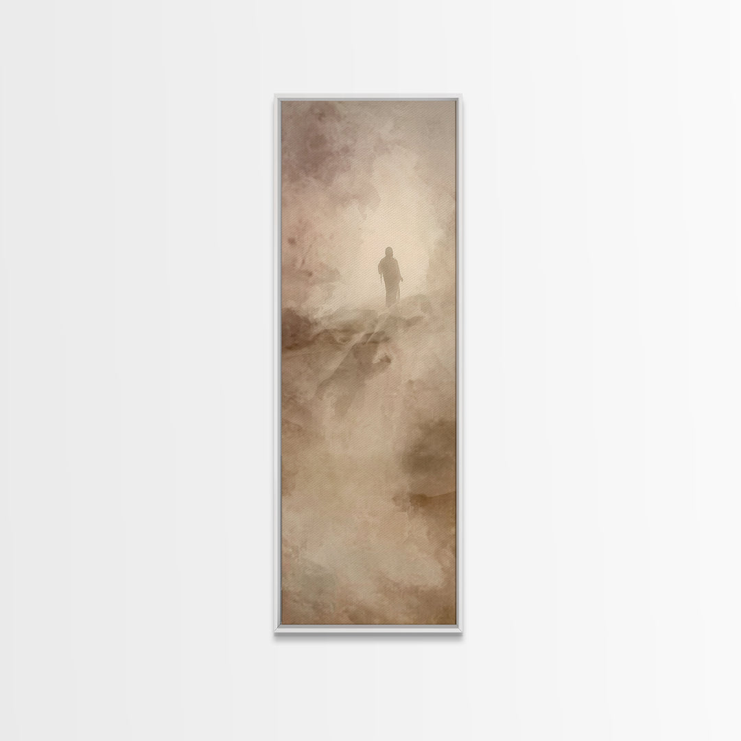 Silent Ascension | Framed Canvas Print | Tall Narrow Wall Art | Christian Art Canvas | Christian Wall Art | Jesus Painting