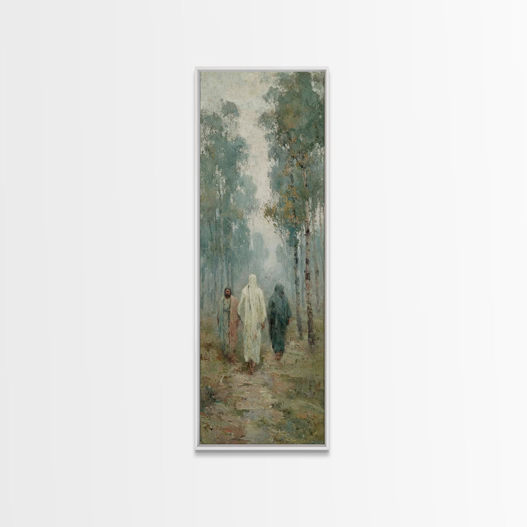 Forest Of Calling | Framed Canvas Print | Tall Narrow Wall Art | Christian Wall Art | Christian Art Canvas | Jesus Painting | Christian Dec
