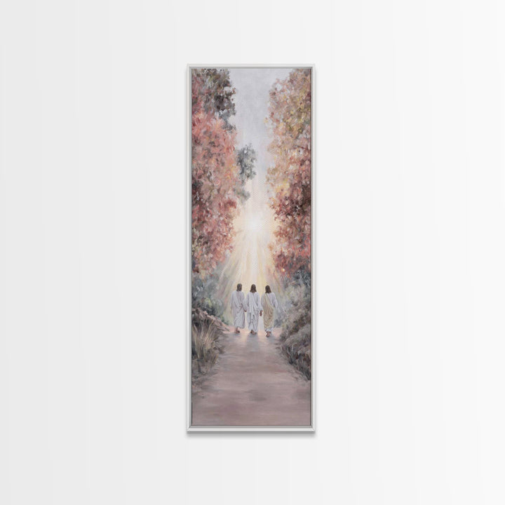 Light Of The Way – Framed Canvas Print – Christian Wall Art – Christian Painting – Christian Art Canvas – Tall Skinny Art Print – Christmas