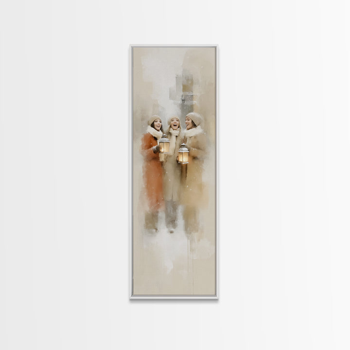Soft Snow Choir – Framed Canvas Print – Christian Wall Art – Christmas Art Canvas – Christian Christmas Art – Tall Narrow Wall Art – Christ