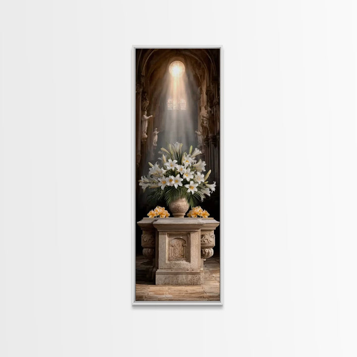 City of Light - Framed Canvas Print - Tall Narrow Wall Art - Christian Art Canvas - Christian Art - Christmas Art - Christian Christmas Art