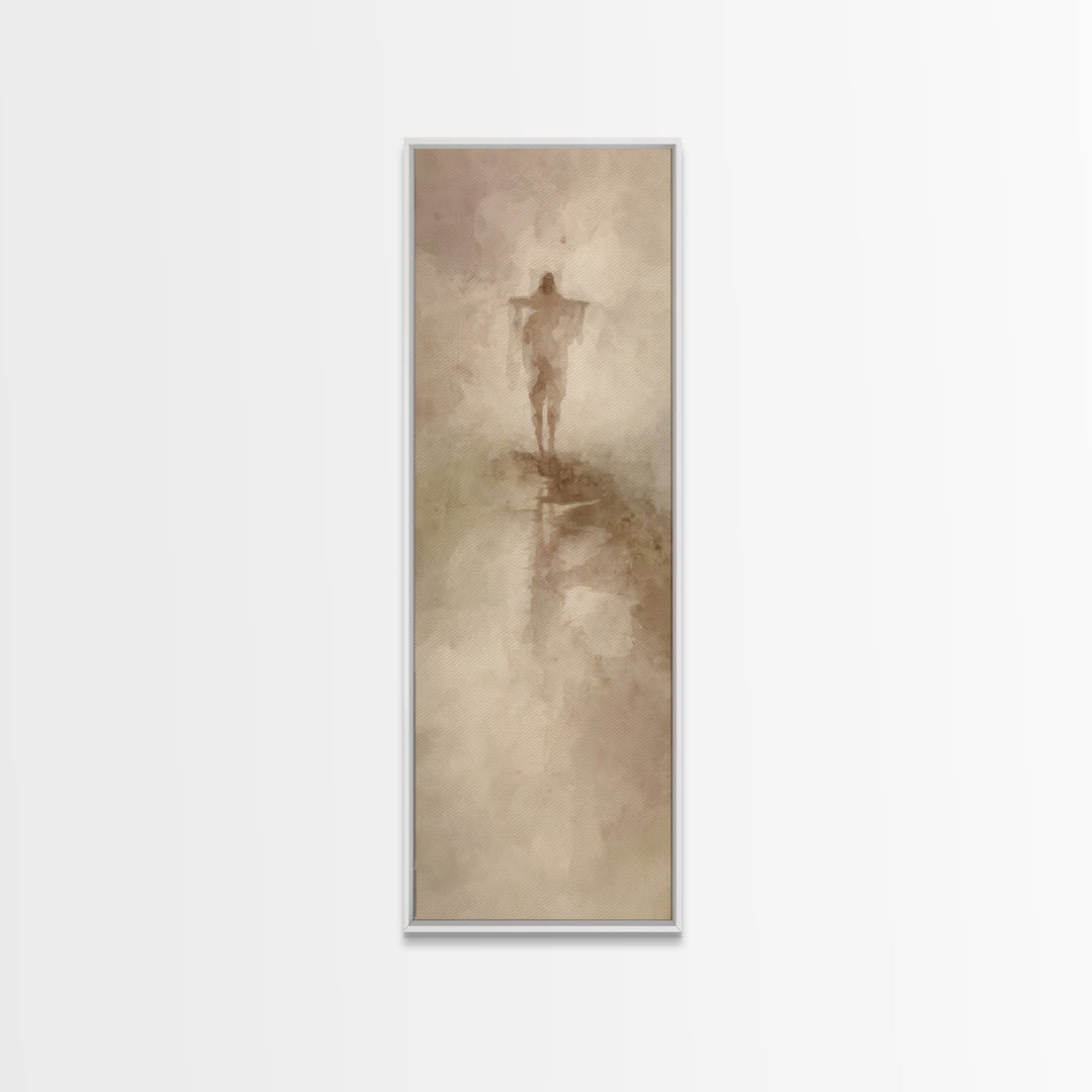 Path Of Mercy, Framed Canvas Print, Christian Wall Art, Jesus Painting, Narrow Art, Christian Christmas Art, Modern Christian Art