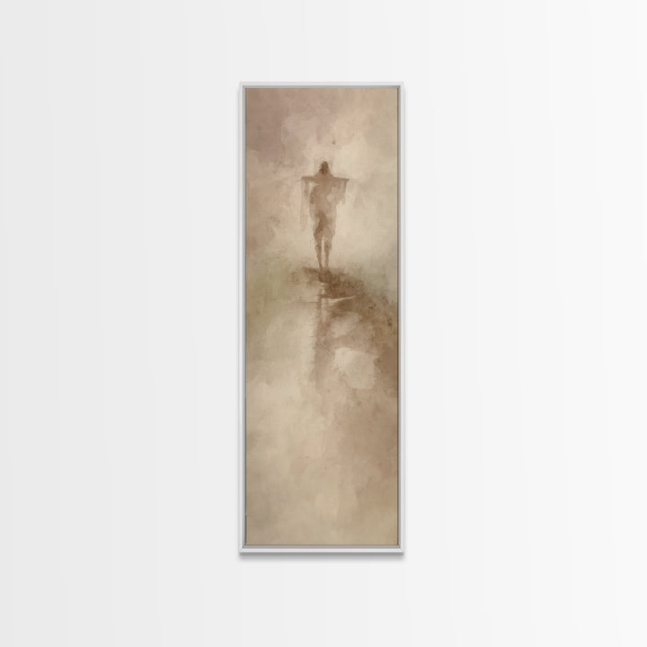 Path Of Mercy, Framed Canvas Print, Christian Wall Art, Jesus Painting, Narrow Art, Christian Christmas Art, Modern Christian Art